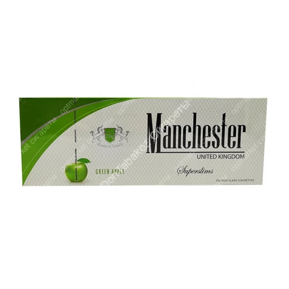 Сигареты Manchester (Манчестер) Green Apple Superslims оптом 